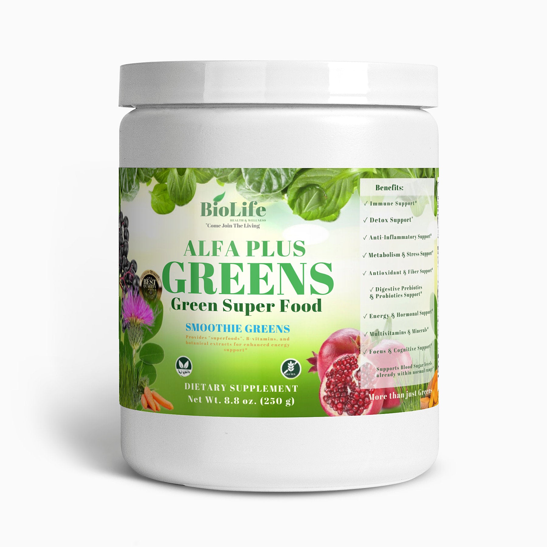 Alfa Plus Greens Powder, Raw Food Supplements