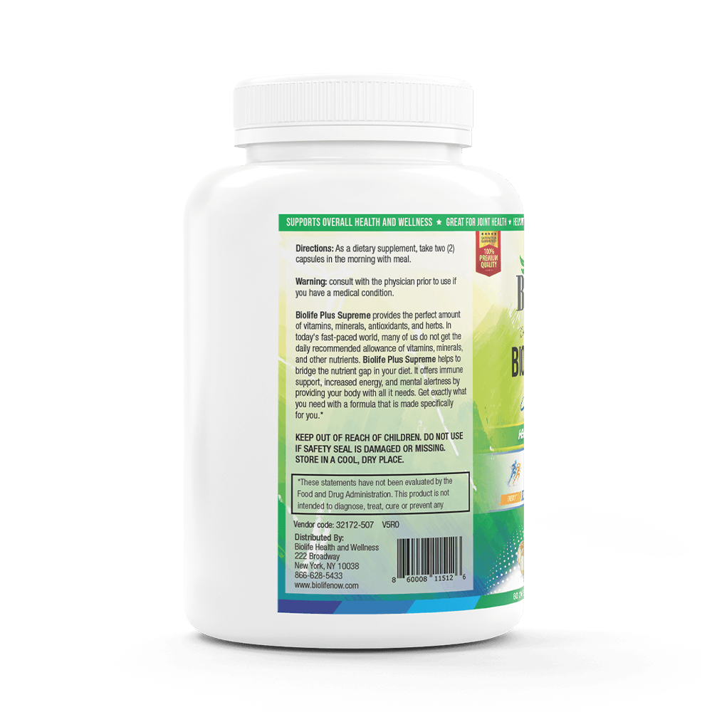 Biolife Plus Supreme Comprehensive Dietary Supplement for Optimal